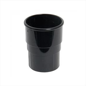 68mm Round Downpipe Socket Black