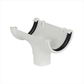Half Round Guttering Running Outlet White