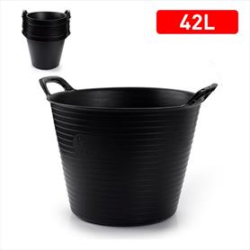 Plasticforte Recycled Flexi Tub 42L Black